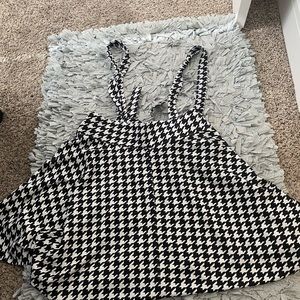 White black suspender dress